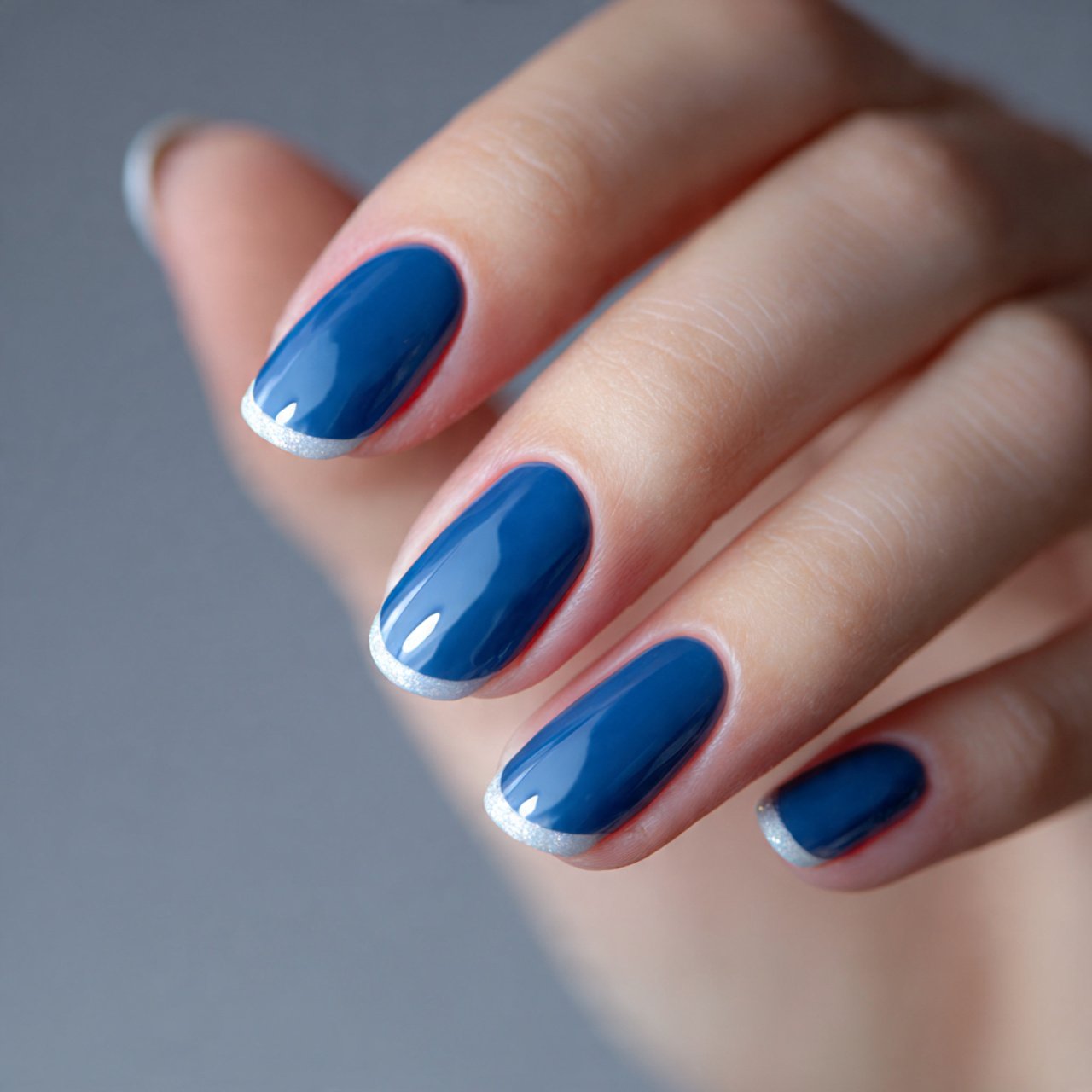 Blue and White Nails: 15 Elegant, Wearable Designs That Still Feel Fresh 5 blue french tips with a fine white outline nails