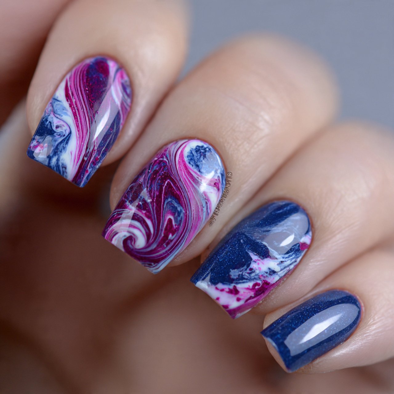 blueberry swirl nails