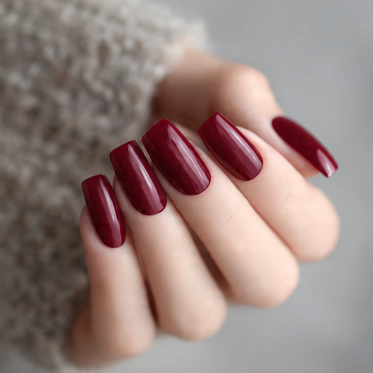 burgundy micro tip fake nails