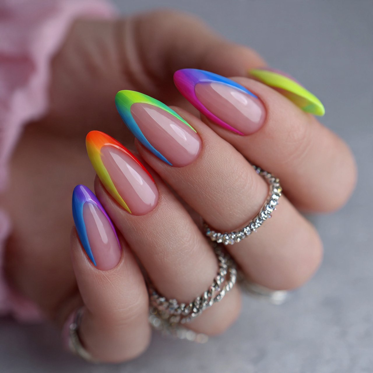 colorful tip nails