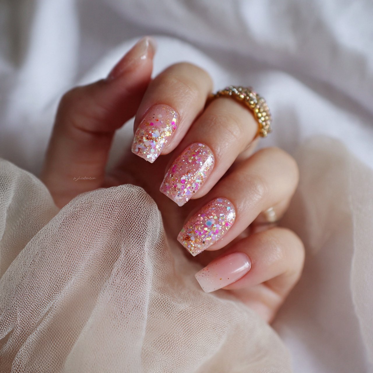 confetti glitter korean nail art nails