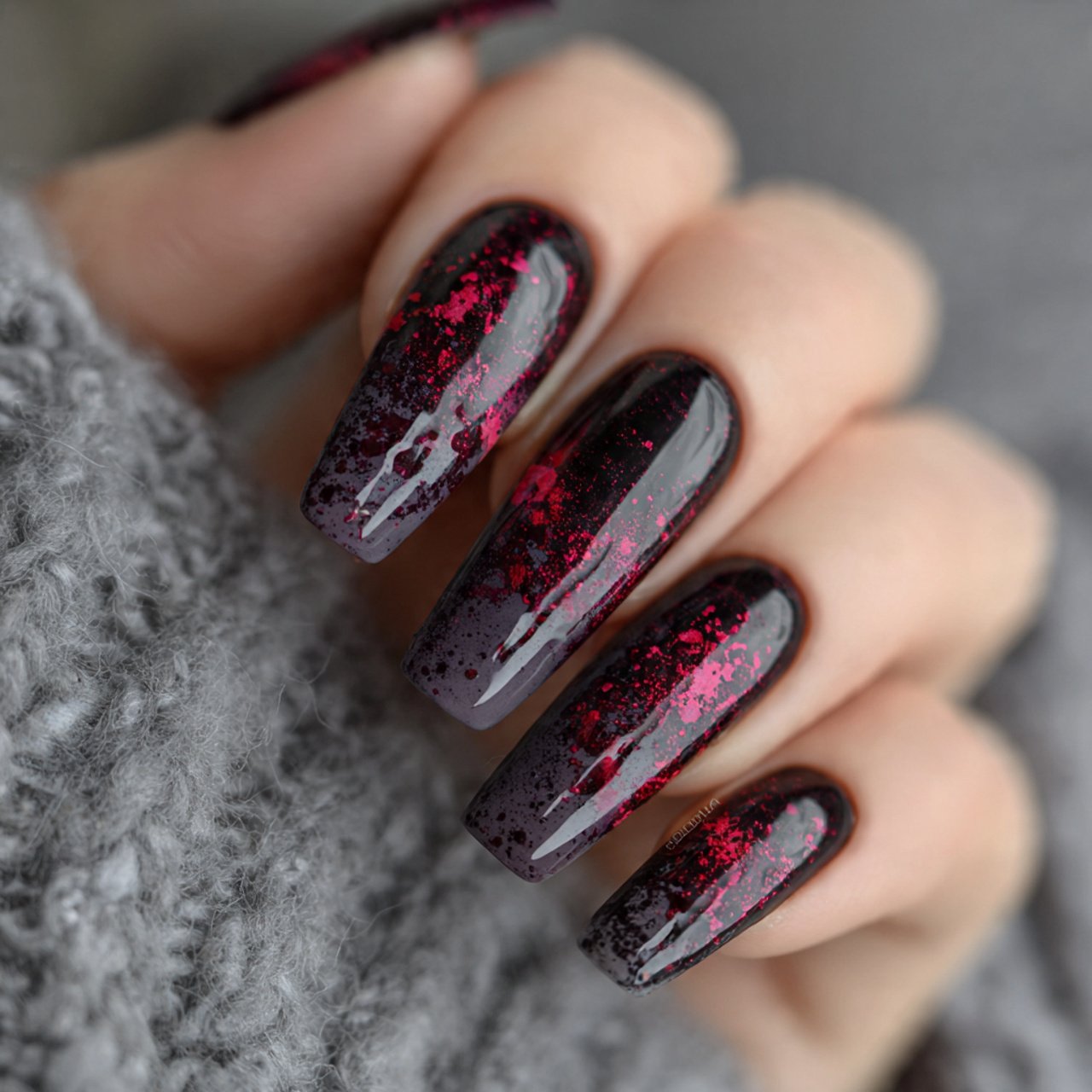 dark berry glazed nails