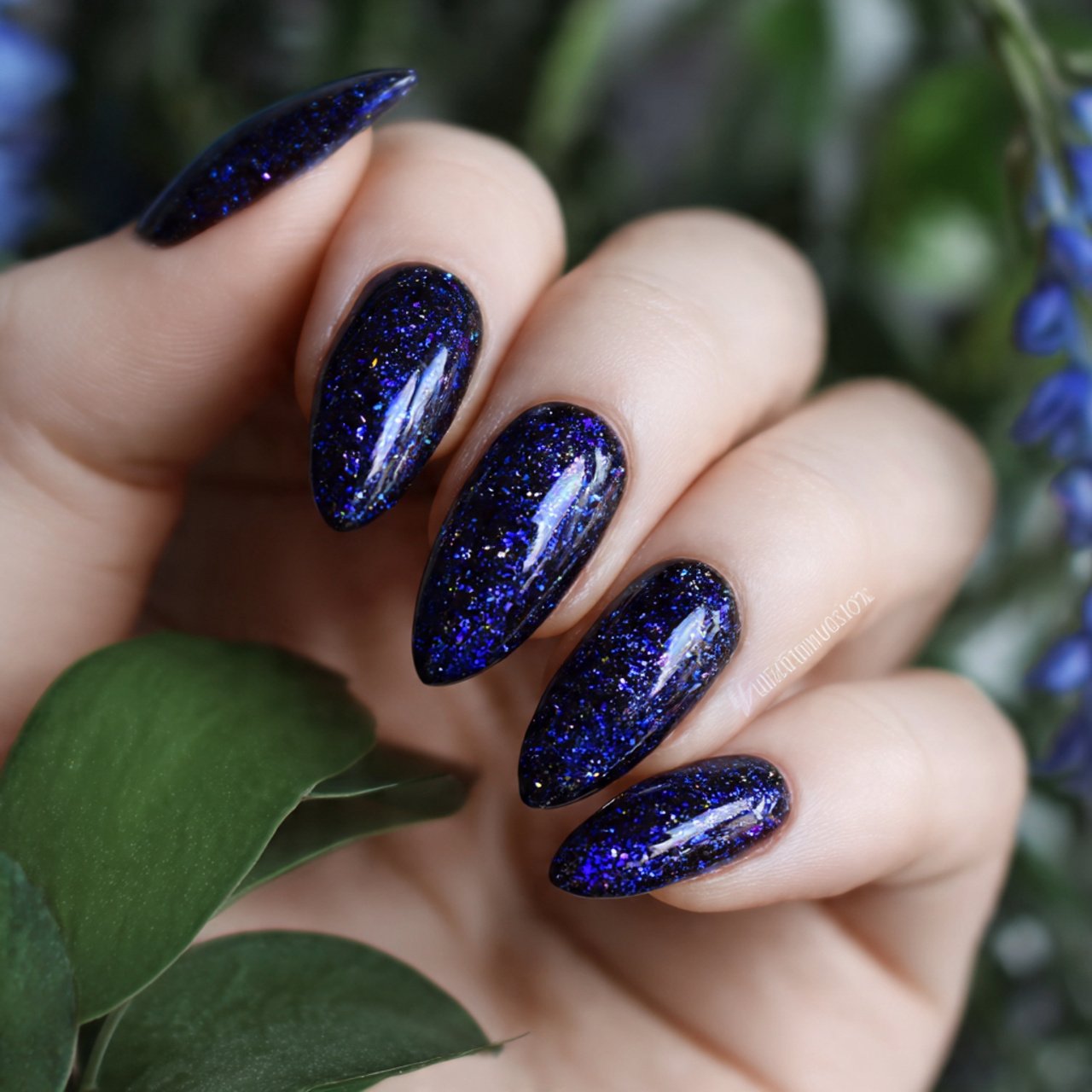 deep blueberry jelly nails