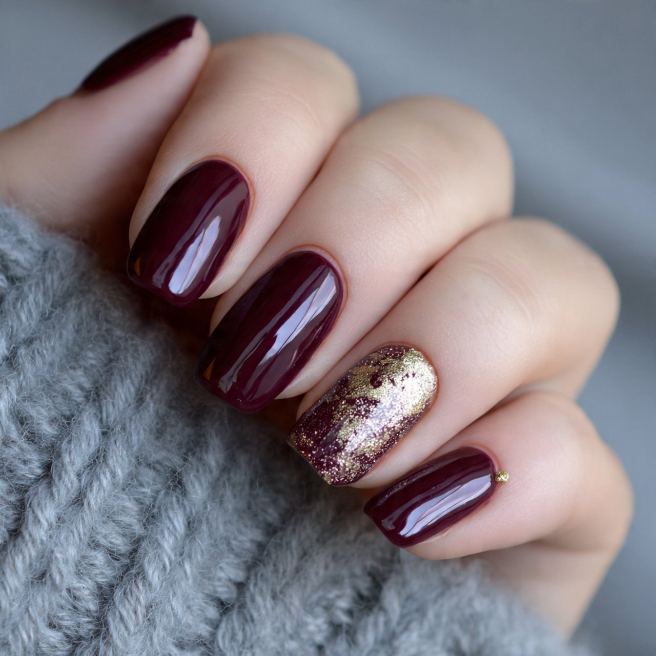 deep burgundy wine nails