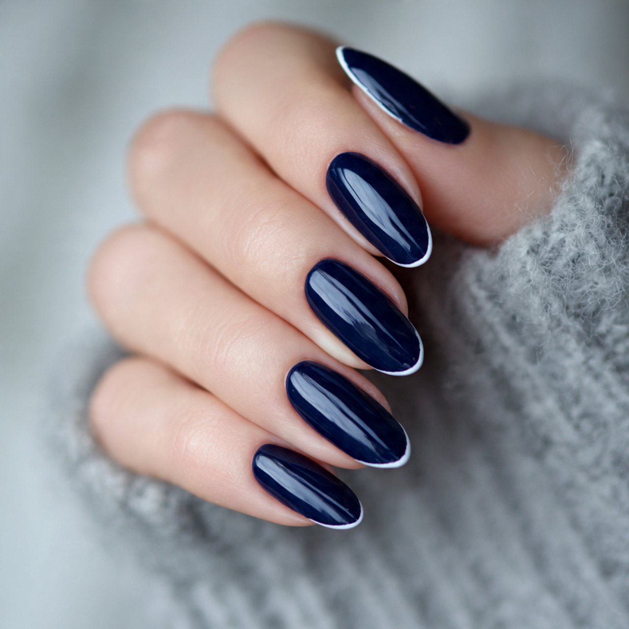 Blue French Tip Nails: 15 Salon-Worthy Ideas That Look Modern, Clean, and Wearable 5 deep navy classic french nails