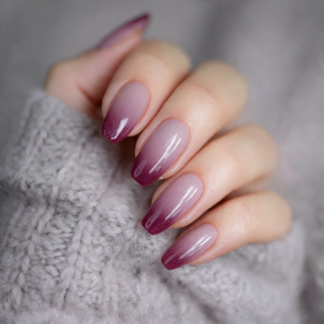 dusty plum ombr nails
