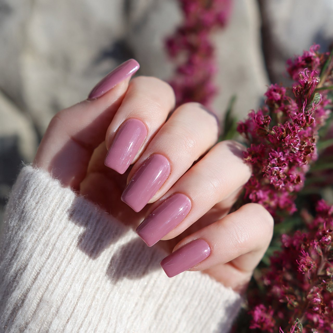 dusty rose work nails