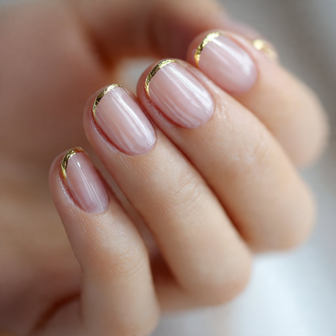 fine gold line soft nails