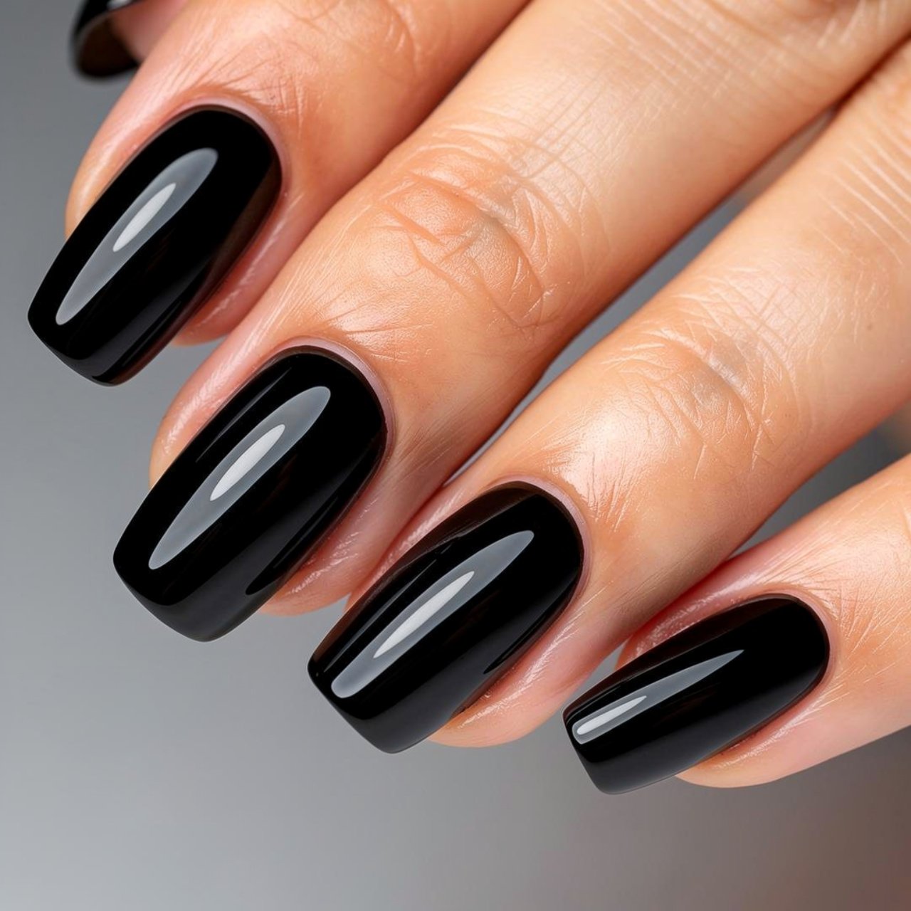 glossy black nailed it nails