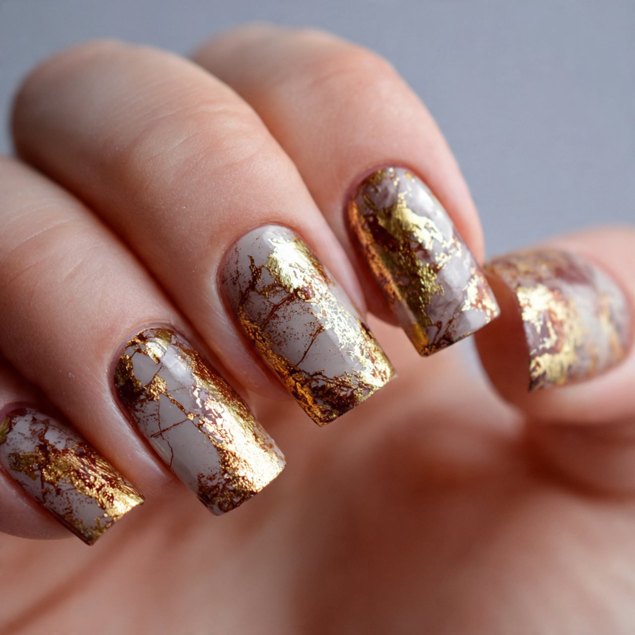 gold foil nails