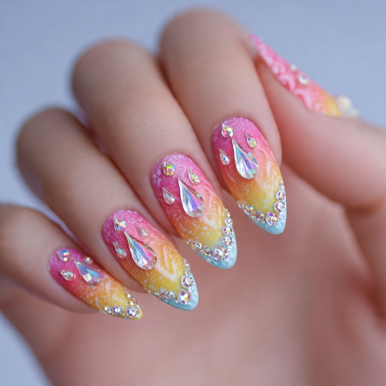 korean 3d dew drop nails