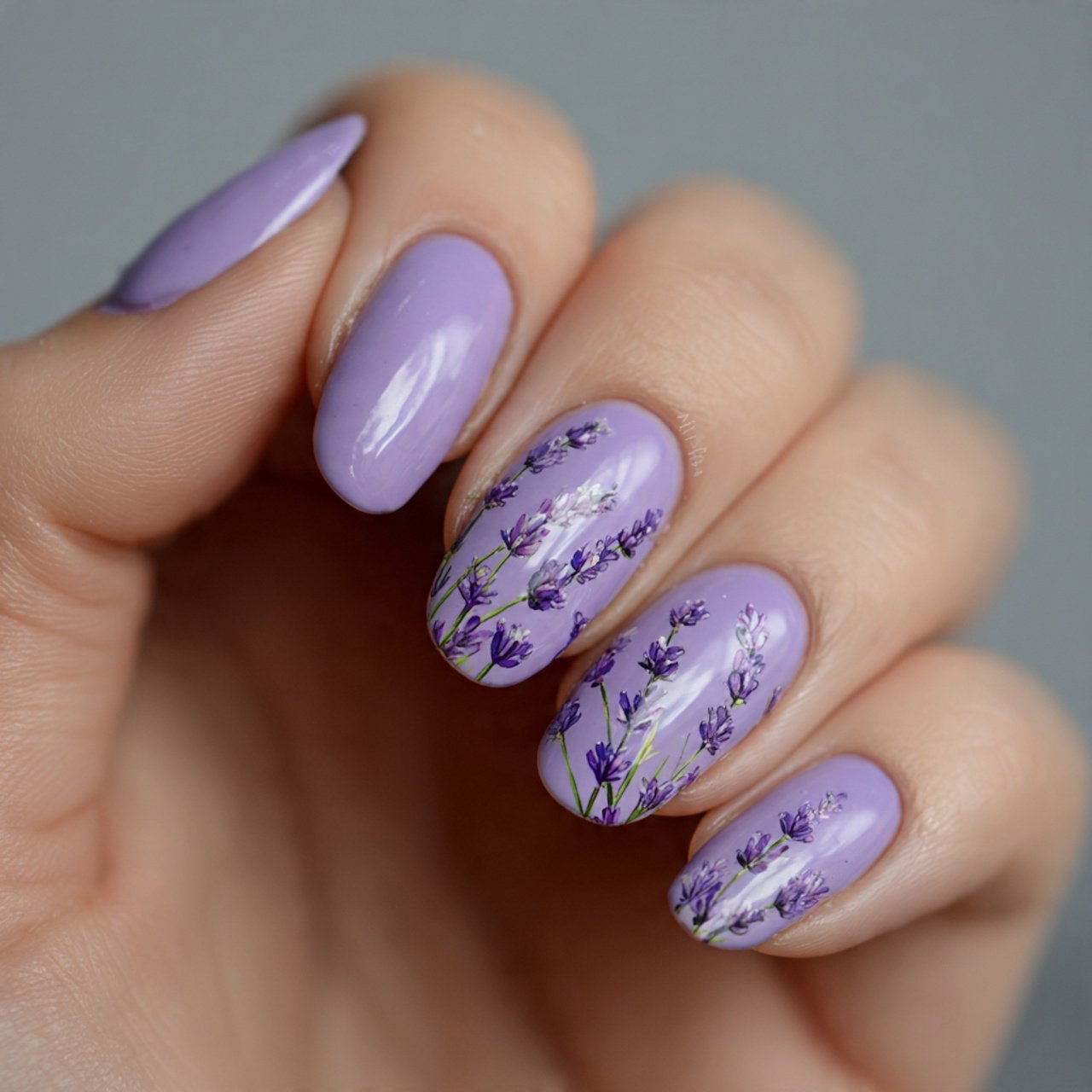 lavanda milky nails