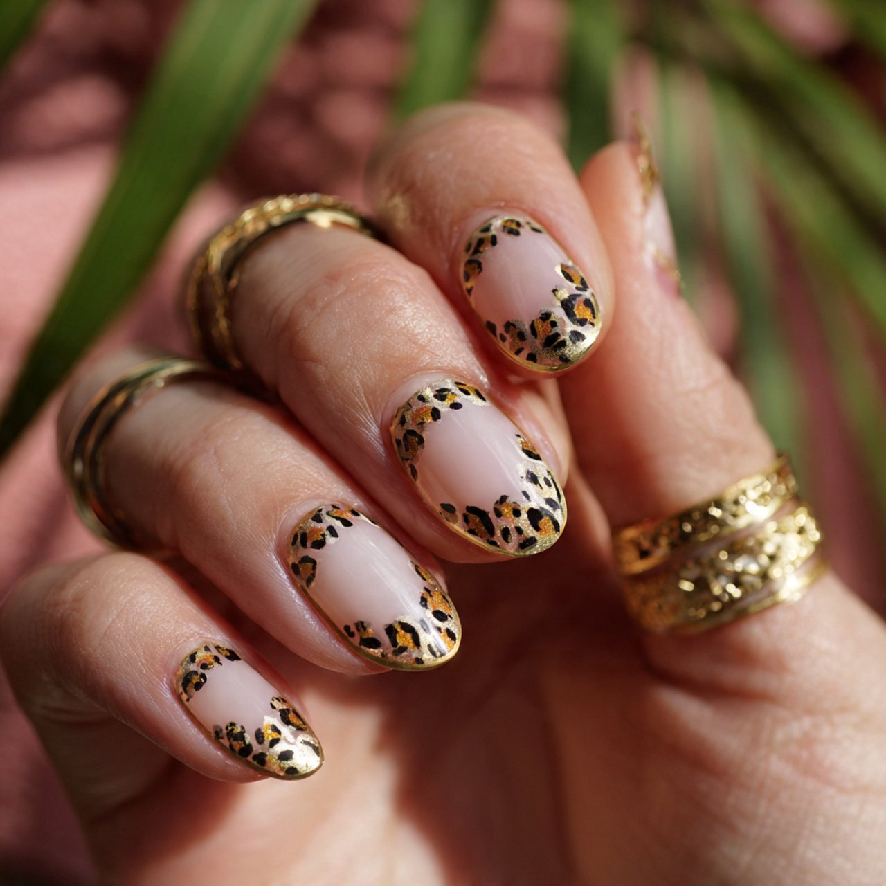 leopard cuticle detail nails