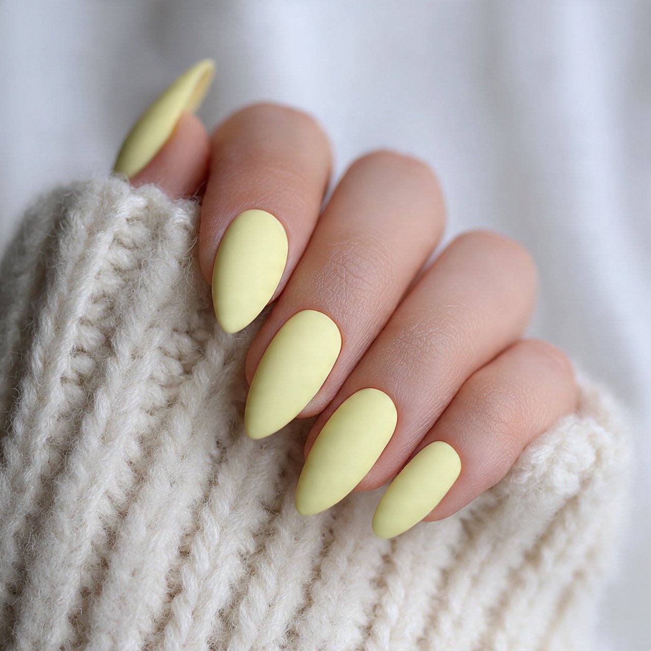 matte pastel yellow nails