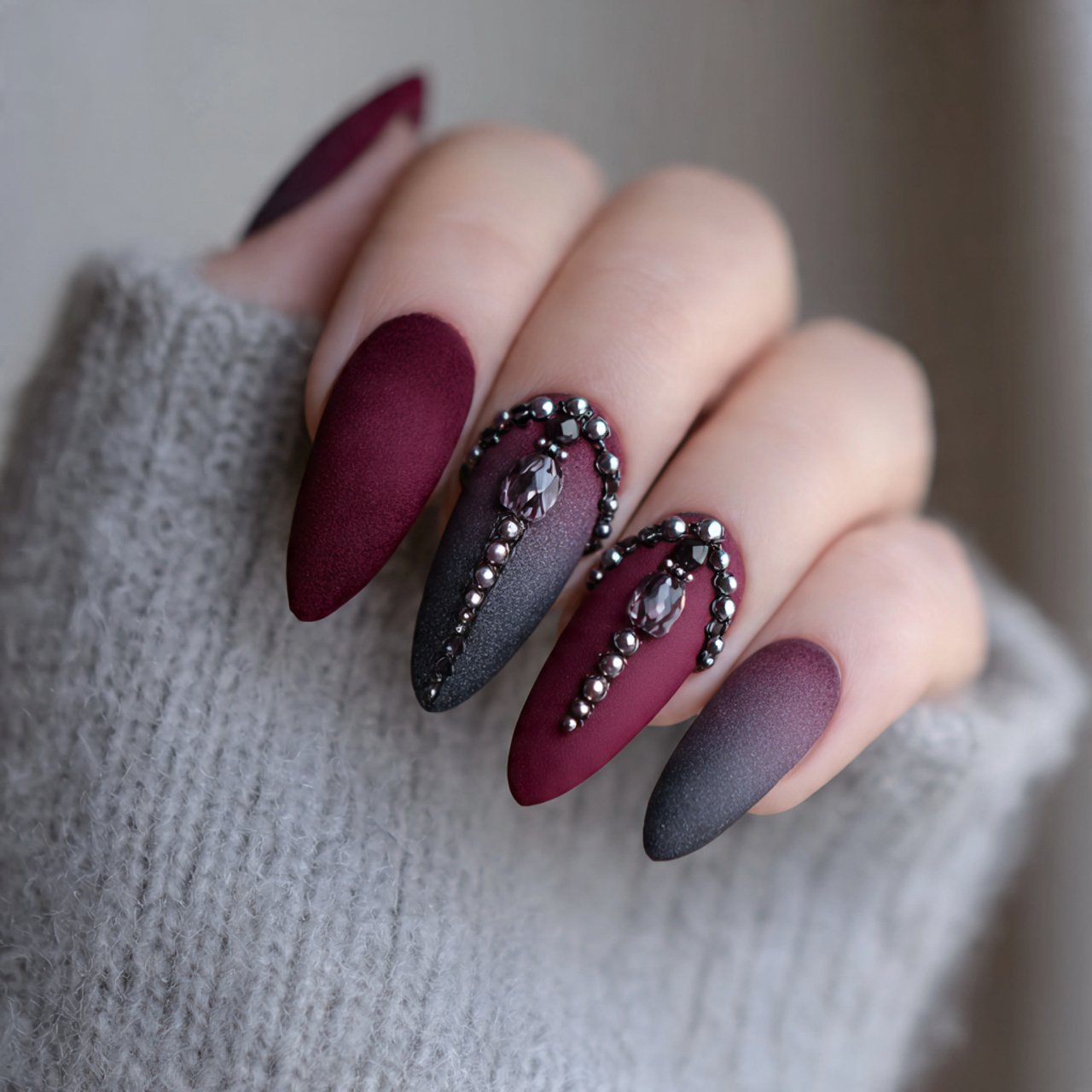 matte velvet nails