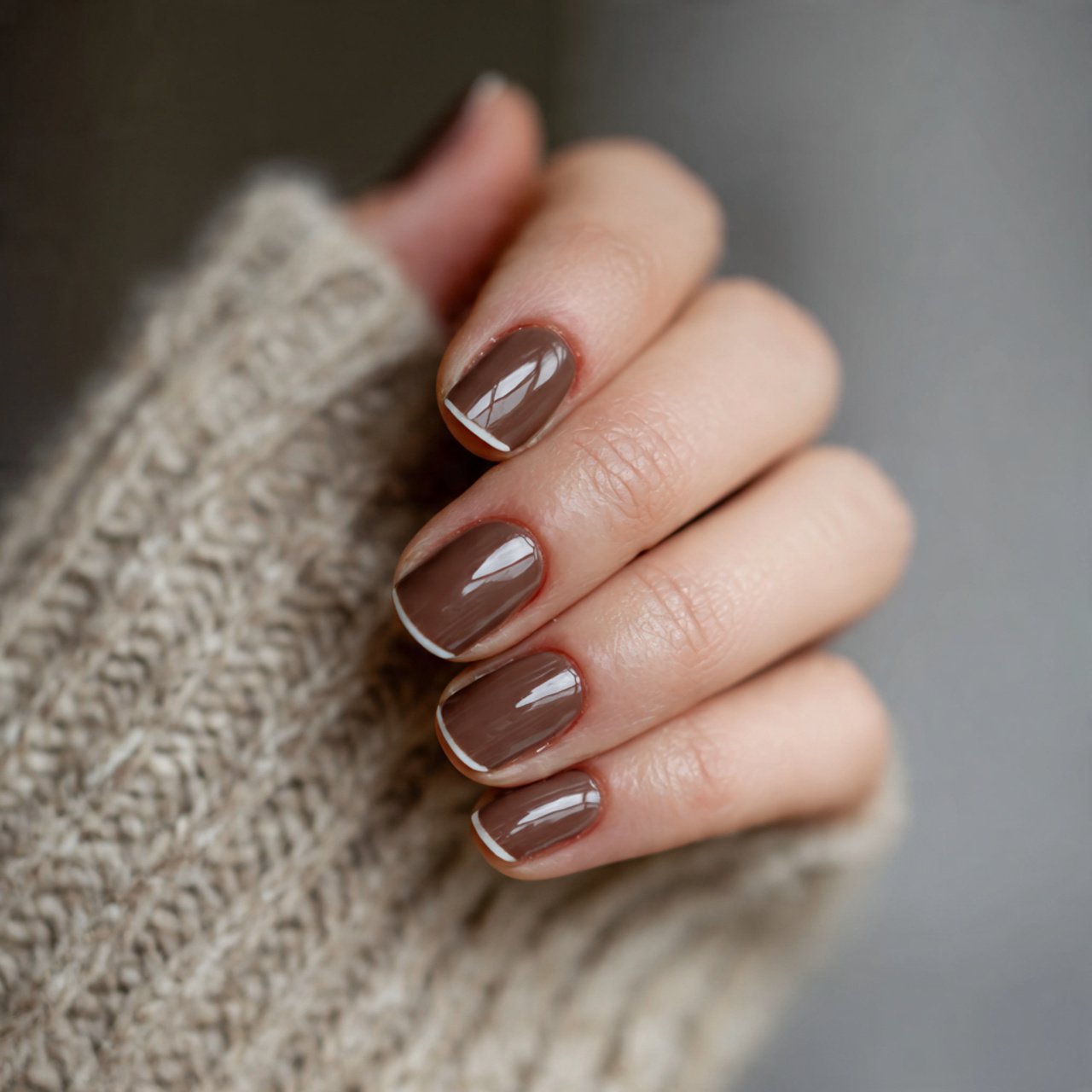 micro french mocha nails