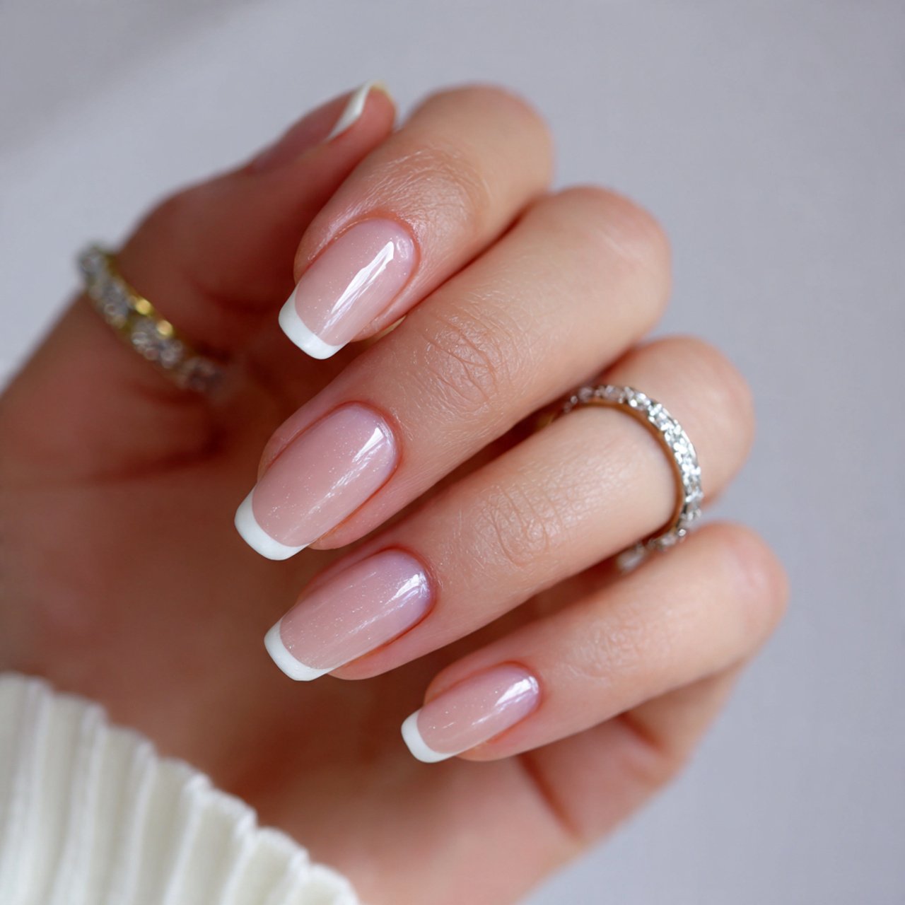 micro french tip nails