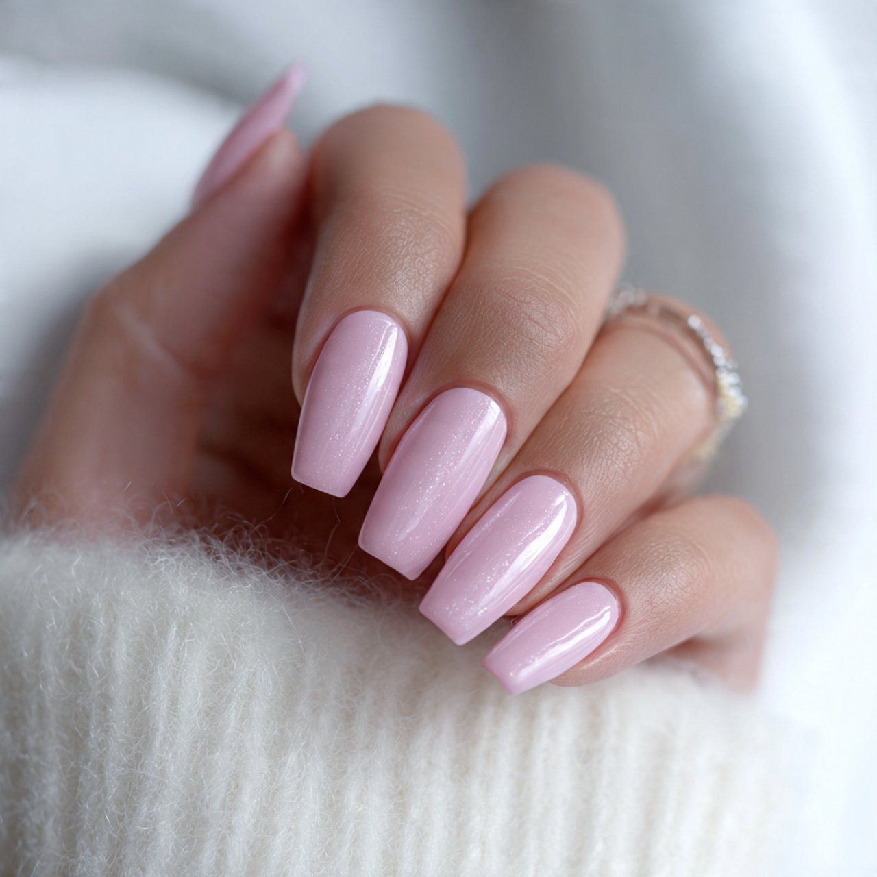 milky pink glazed nails 1