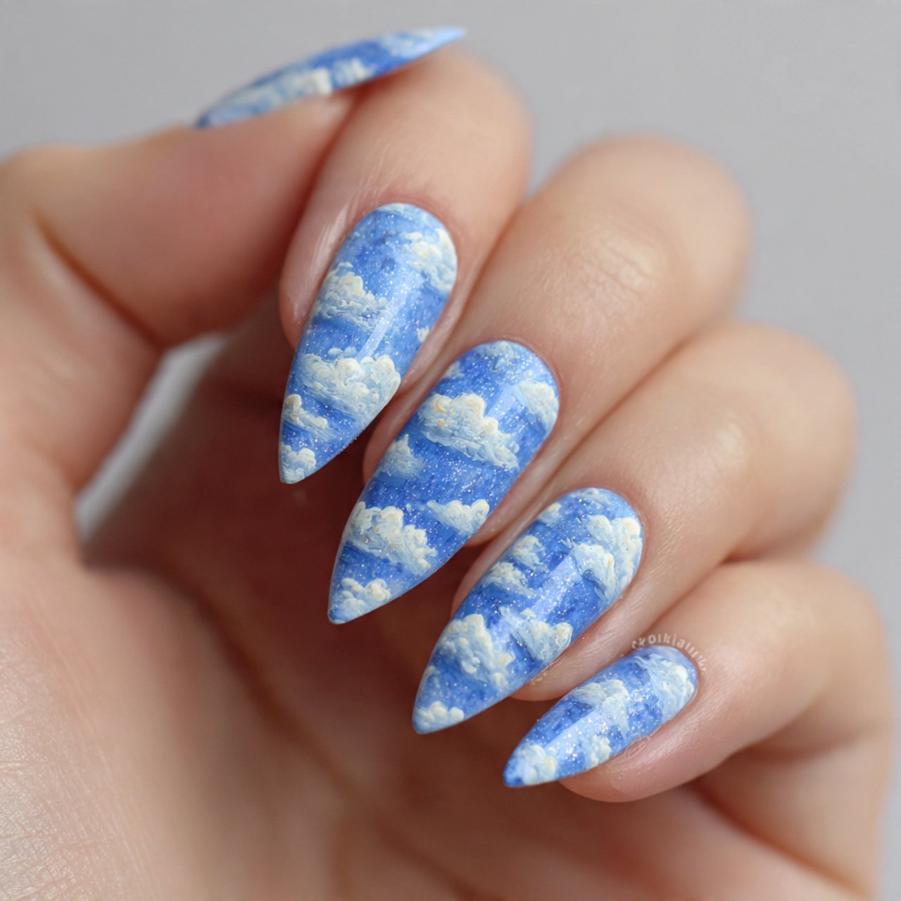 milky white cloud nails