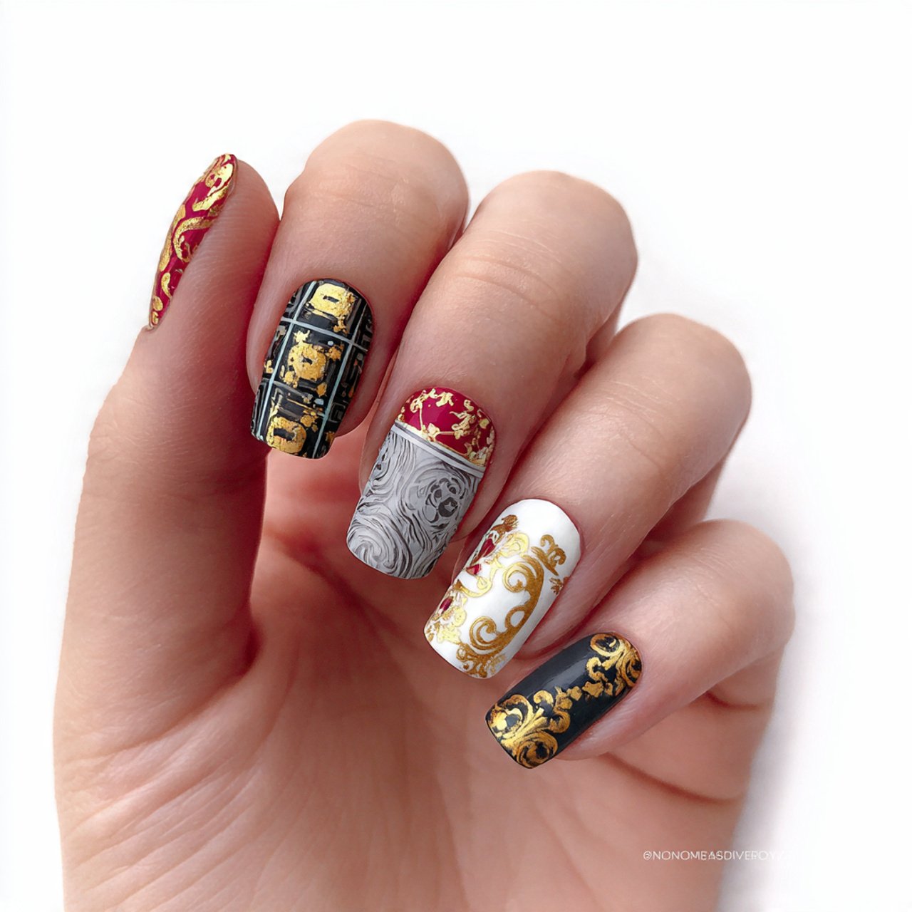 milky white formal nails