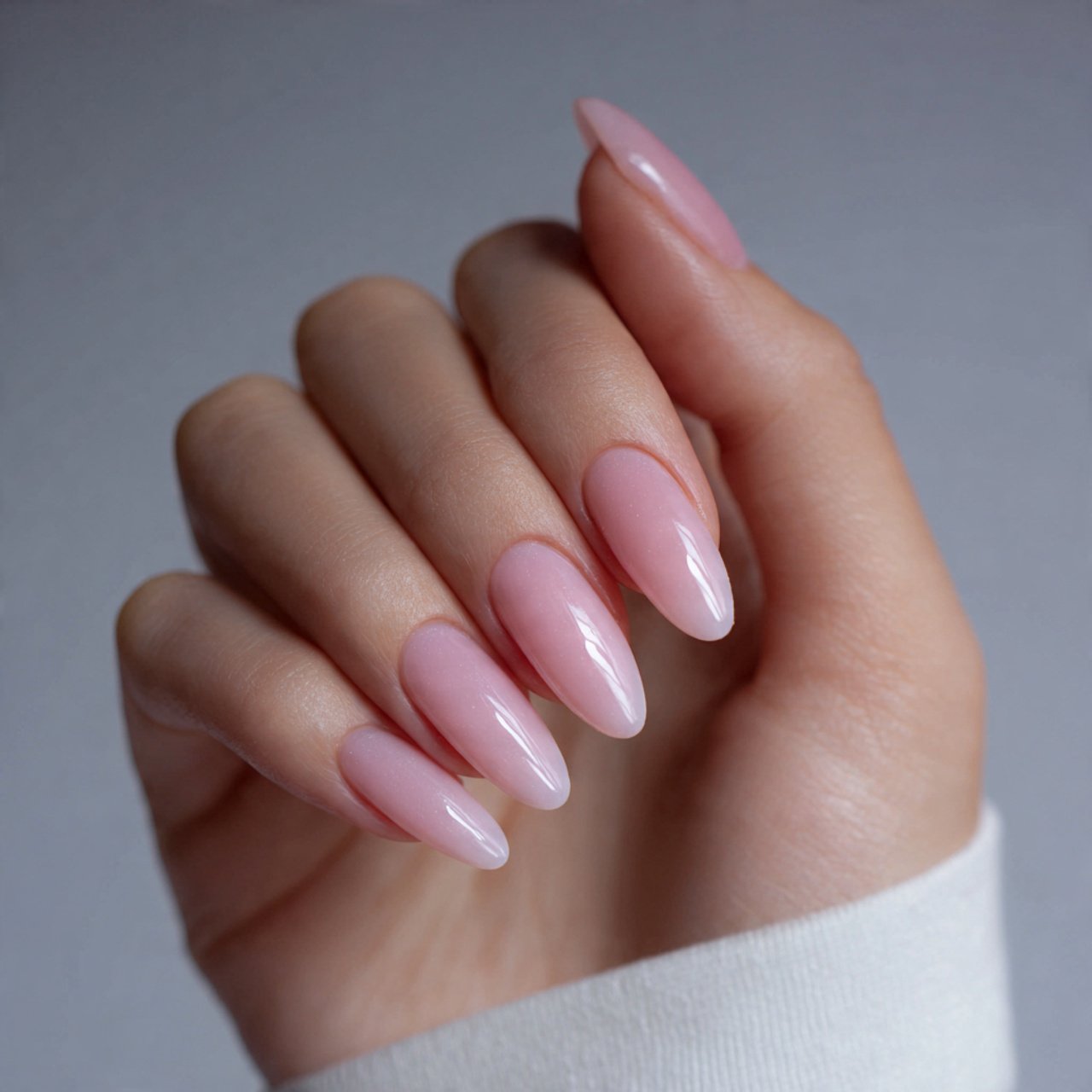 milky white soft nails