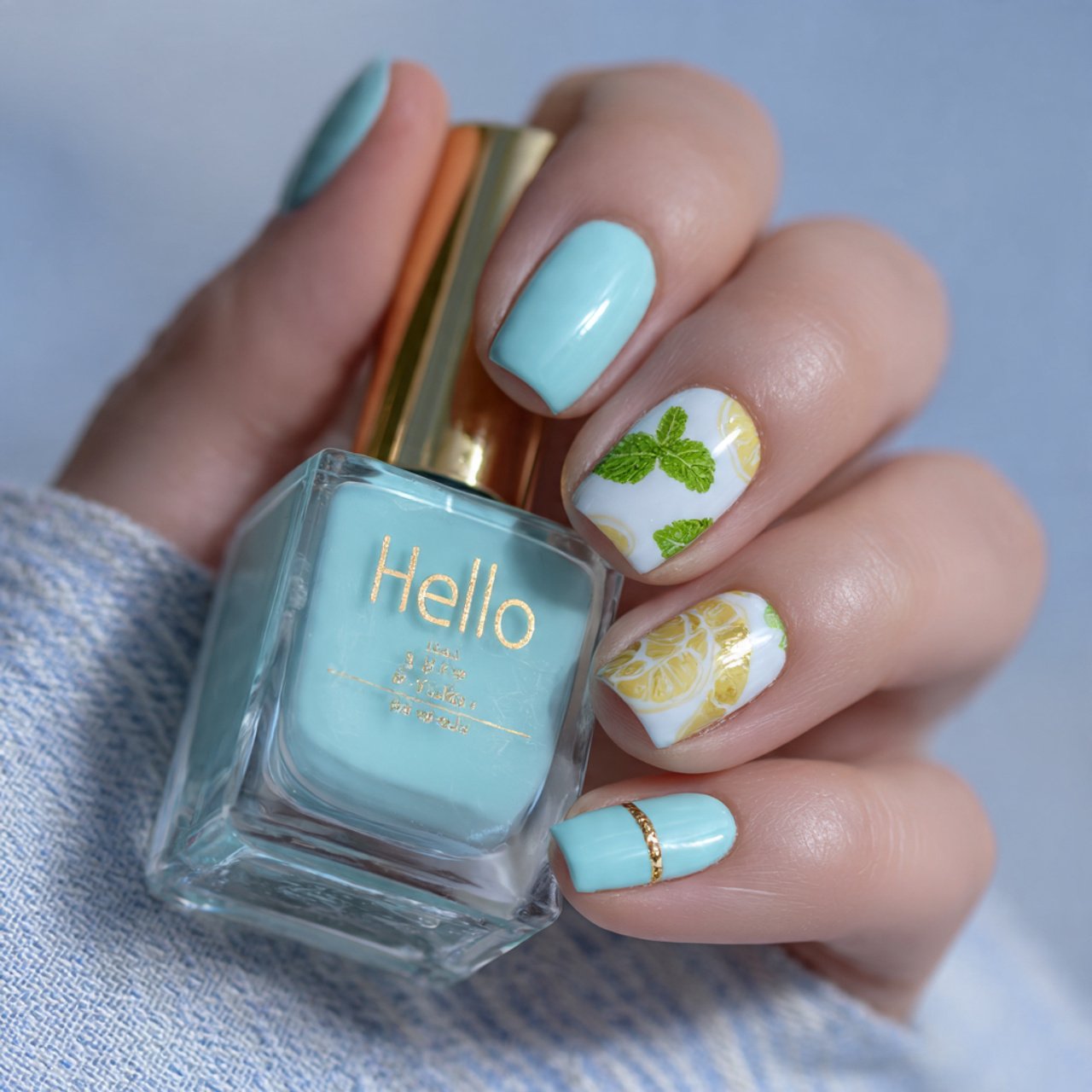 mint accent hello nails