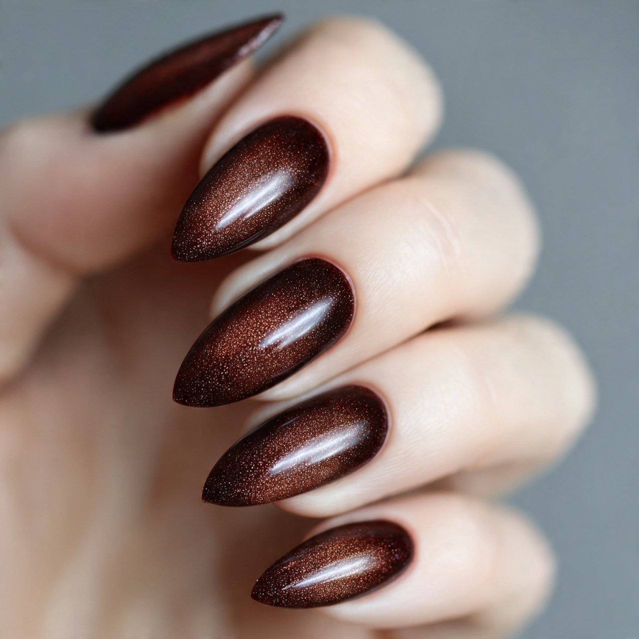 mocha velvet cat eye nails