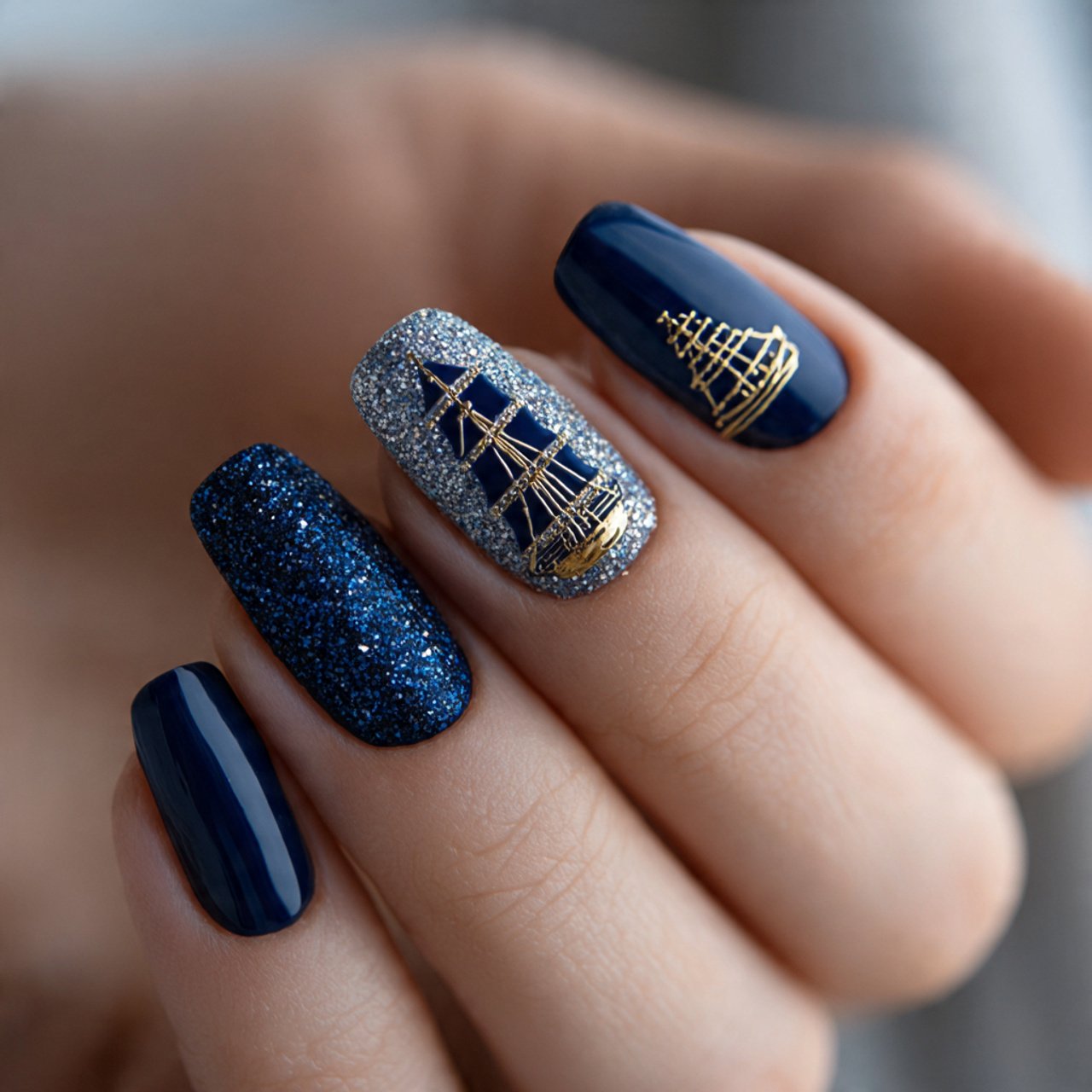 Navy Nails: 15 Chic, Modern Designs That Always Look Polished