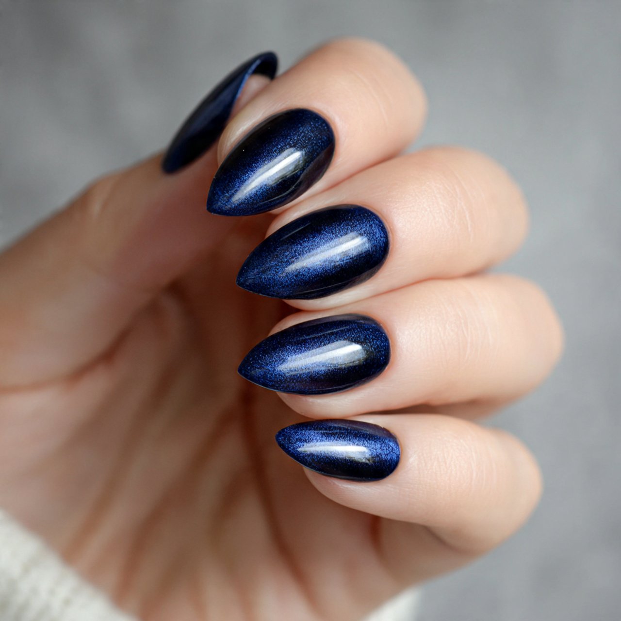 navy velvet cat eye nails 1