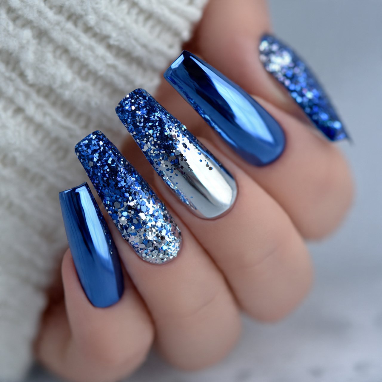 Blue French Tip Nails: 15 Salon-Worthy Ideas That Look Modern, Clean, and Wearable 14 ocean blue chrome french nails