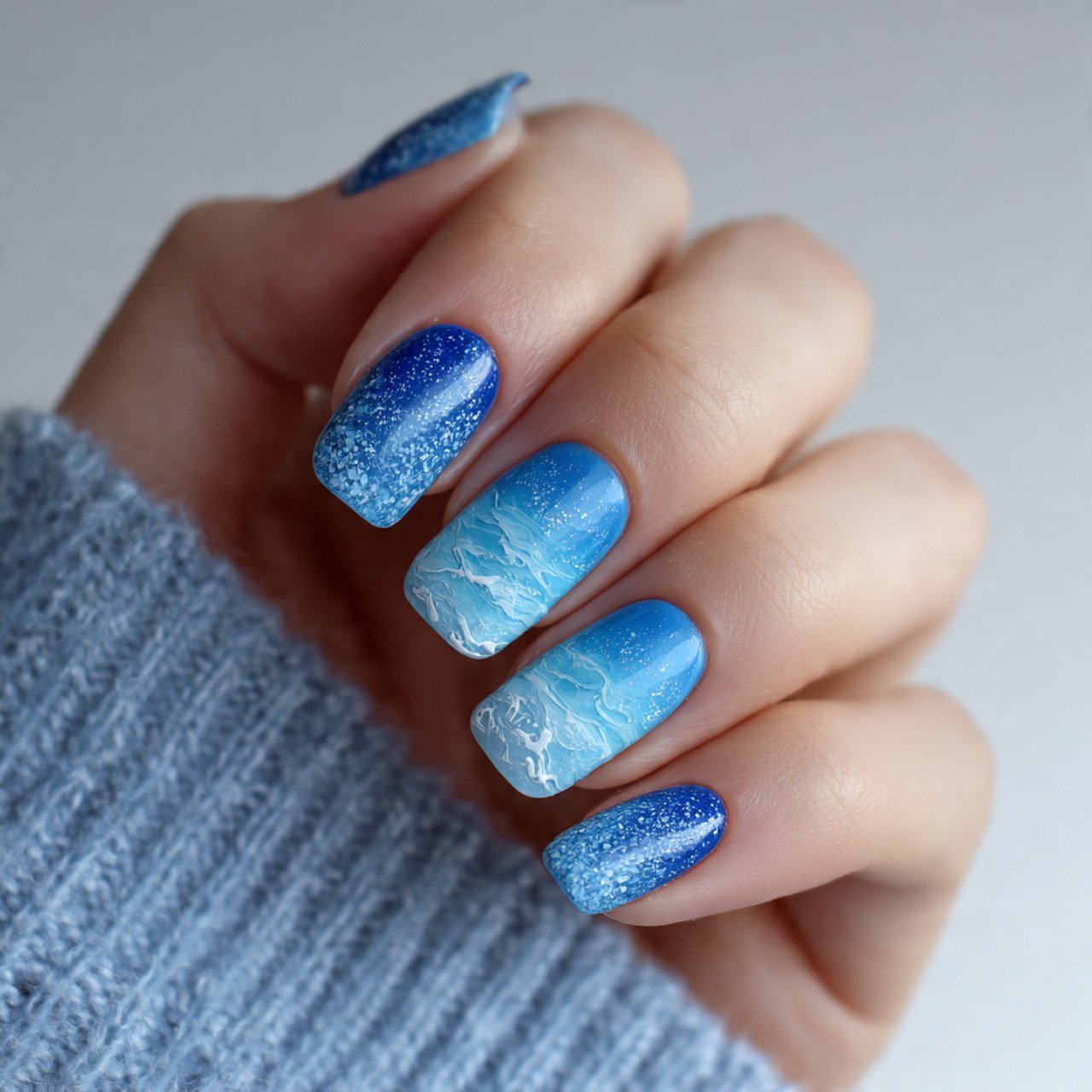 ocean ombr blue nails 2