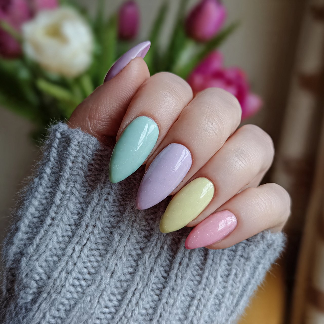 pastel mismatch nails 1