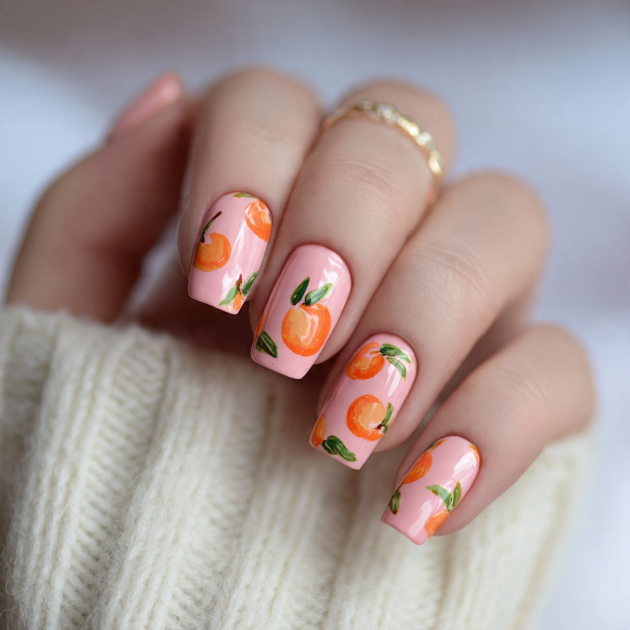 peach gloss hello nails