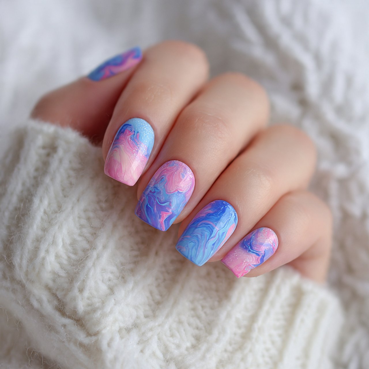 Pink and Blue Nails: 15 Fresh, Wearable Designs That Feel Trendy Without Trying Too Hard 11 pink and blue marble nails 1 1