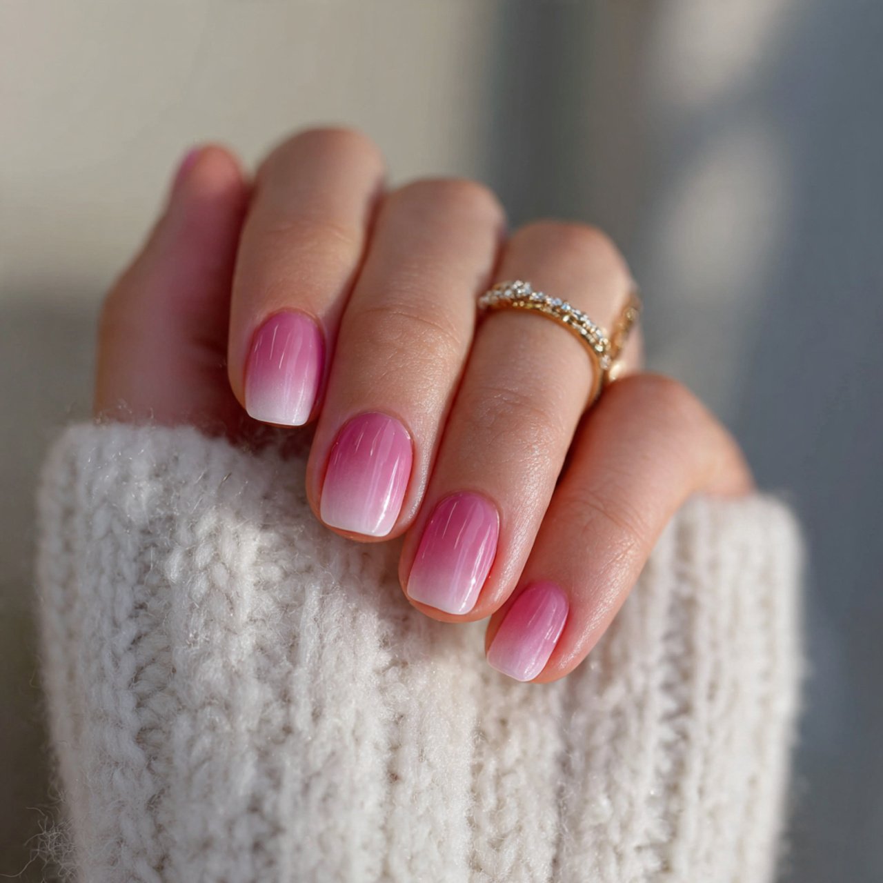 pink ombr nails