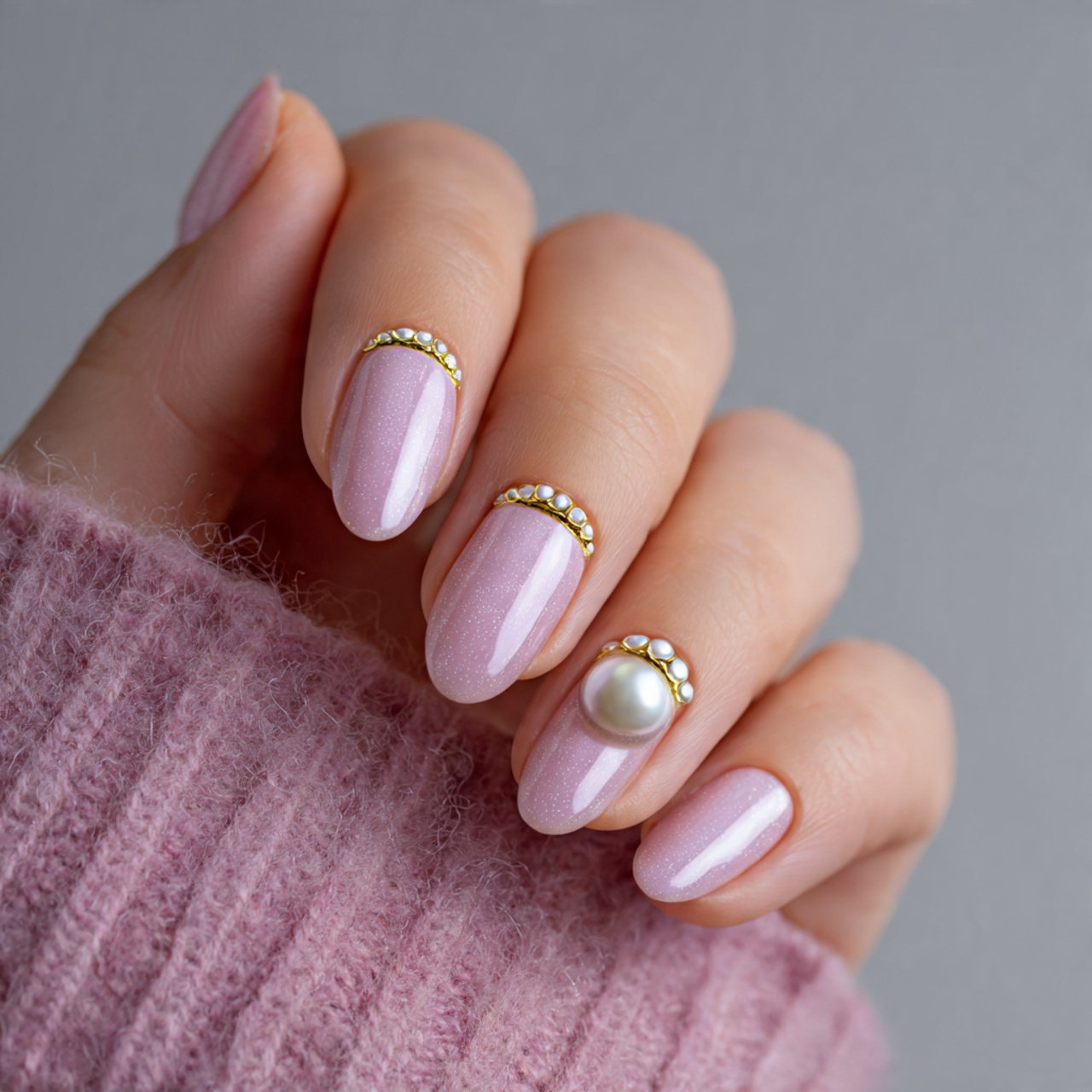 pink pearl accent nails 2