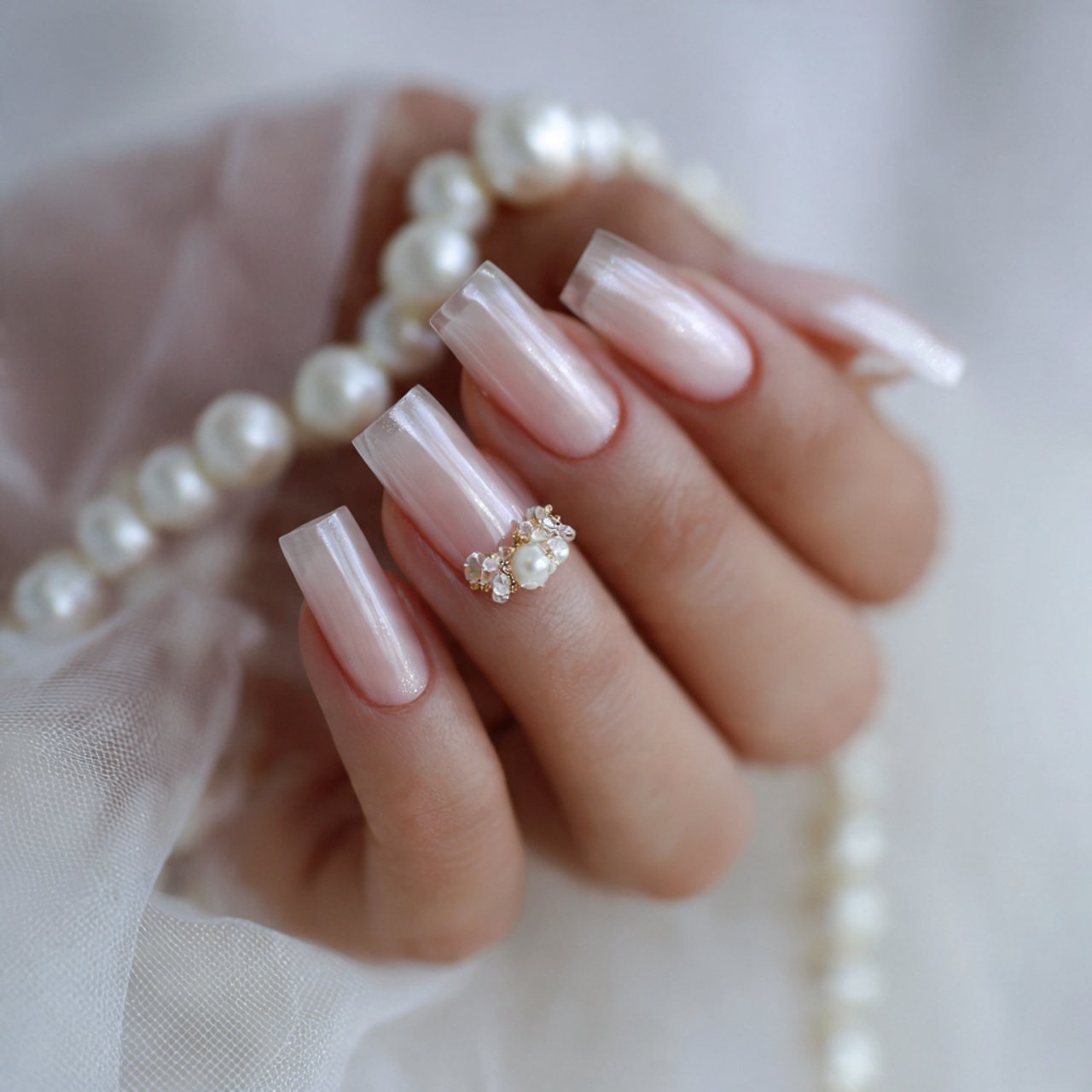 pois micro su base trasparente lattiginosa nails