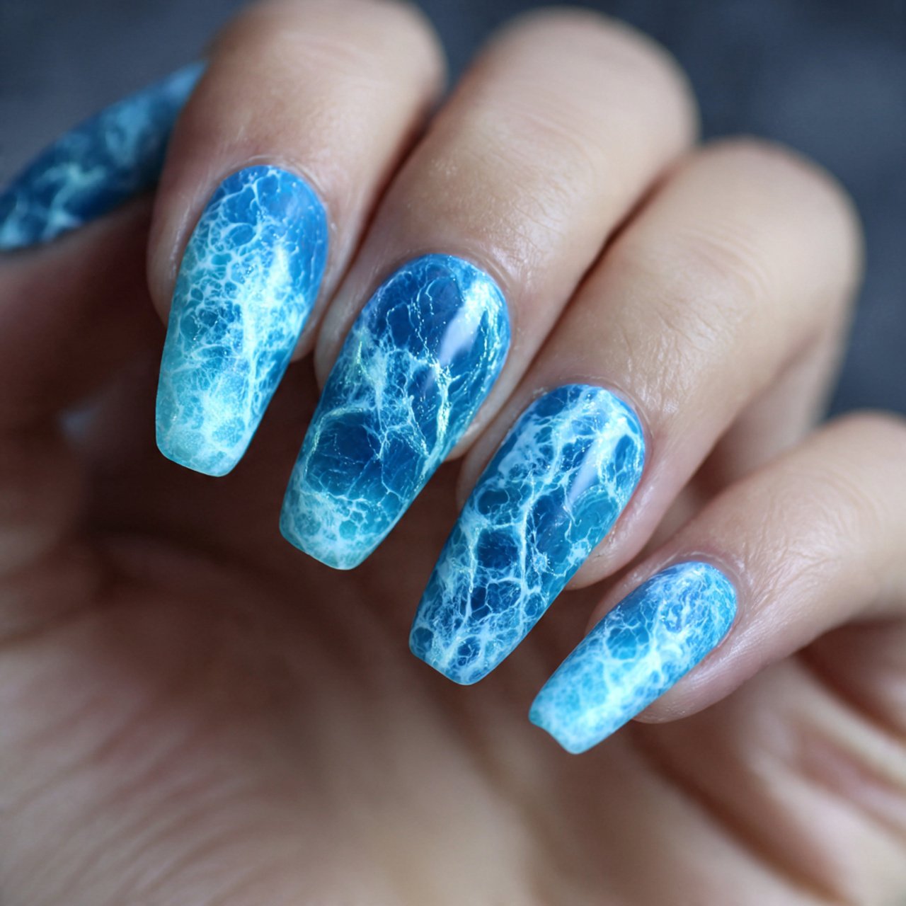 pool water aura nails