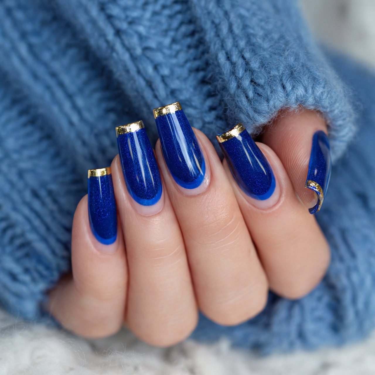 Blue French Tip Nails: 15 Salon-Worthy Ideas That Look Modern, Clean, and Wearable 6 royal blue double french nails
