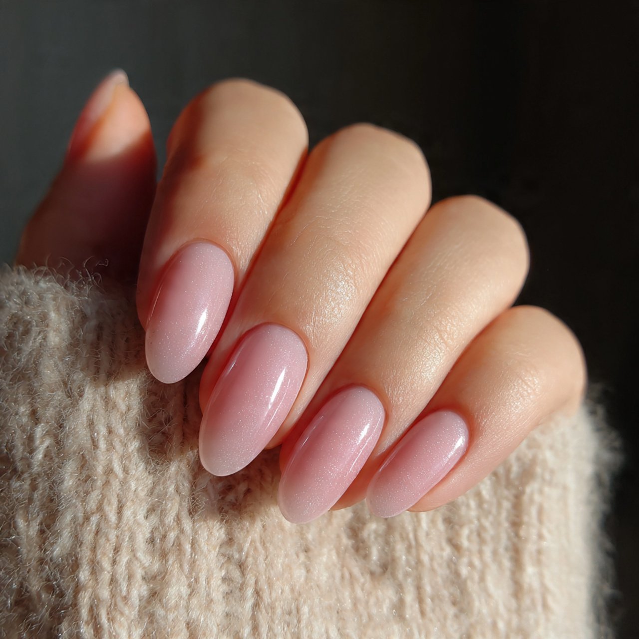 sheer ballet pink nails