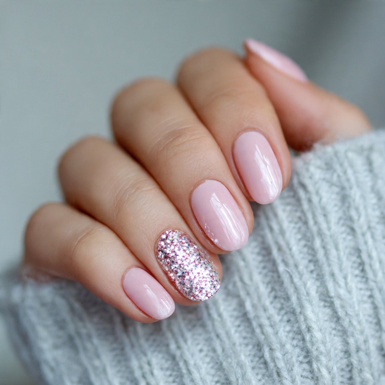 single glitter accent nail