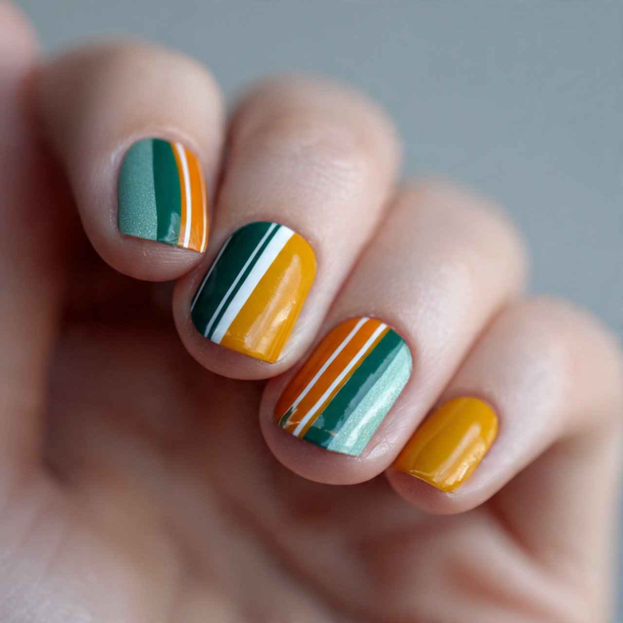 single stripe quick nail art nails