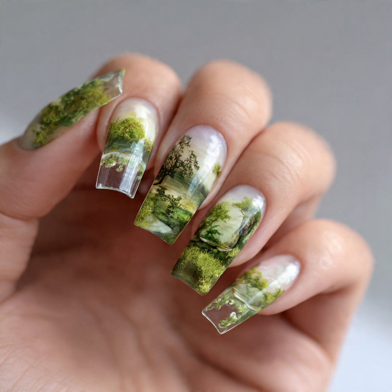 soap nails nature look nails iamge