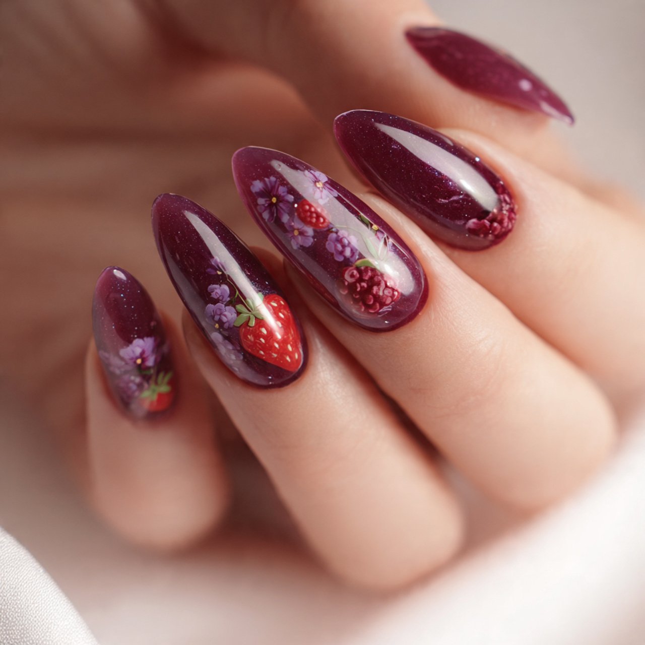soft berry jelly nails