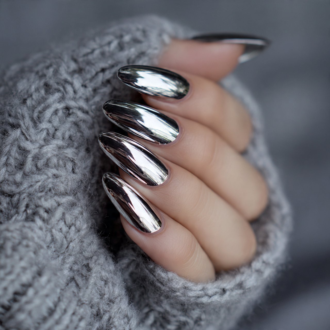 soft chrome glazed nails