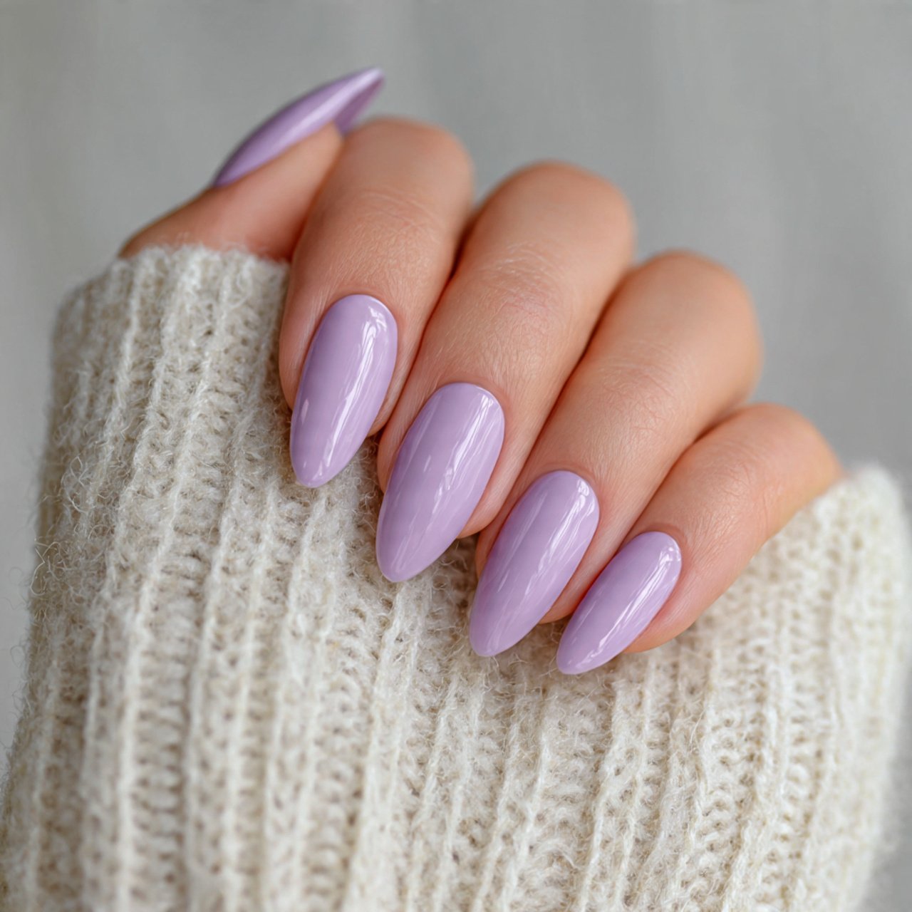 soft lavender casual nails