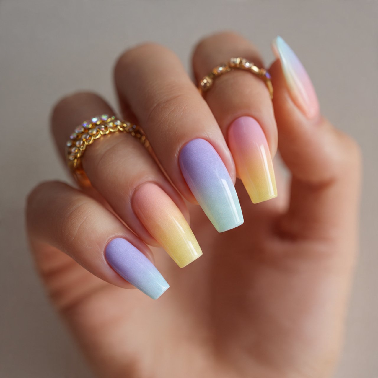 soft ombr fake nails