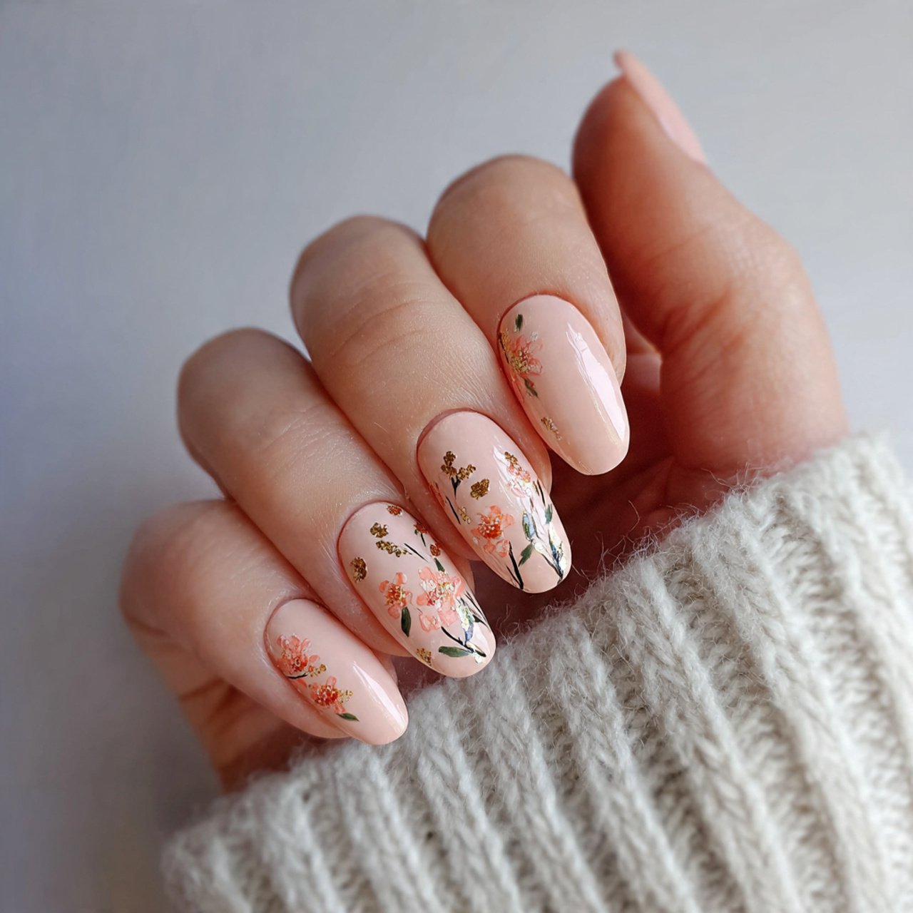 soft peach nails