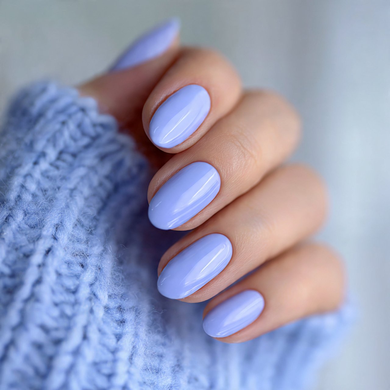 soft periwinkle short nails