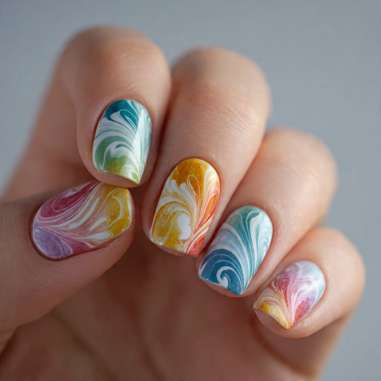 soft swirl nail art nails